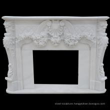 Home Decoration Cultured White Marble Fireplace